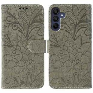 For Samsung Galaxy A56 5G Lace Flower Embossing Flip Leather Phone Case(Grey)