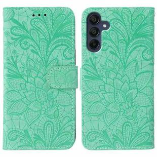 For Samsung Galaxy A56 5G Lace Flower Embossing Flip Leather Phone Case(Green)