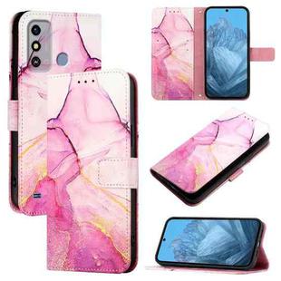 For ZTE Blade A53 PT003 Marble Pattern Flip Leather Phone Case(Pink Purple Gold)