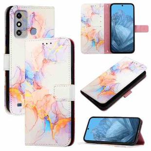 For ZTE Blade A53 PT003 Marble Pattern Flip Leather Phone Case(Galaxy Marble White)