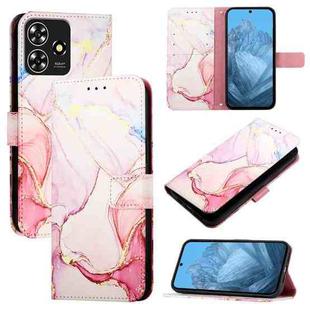 For ZTE Blade A73 4G PT003 Marble Pattern Flip Leather Phone Case(Rose Gold)