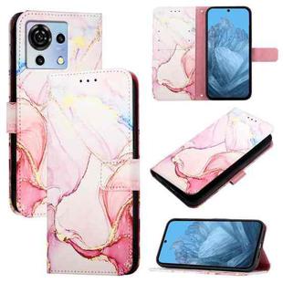 For ZTE Blade V50 Vita PT003 Marble Pattern Flip Leather Phone Case(Rose Gold)