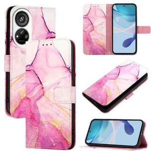 For ZTE Blade V40s PT003 Marble Pattern Flip Leather Phone Case(Pink Purple Gold)