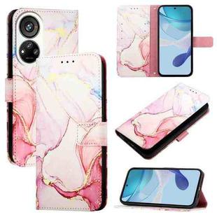 For ZTE Blade V40s PT003 Marble Pattern Flip Leather Phone Case(Rose Gold)