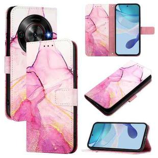 For ZTE Blade A75 5G / Nubia Focus PT003 Marble Pattern Flip Leather Phone Case(Pink Purple Gold)