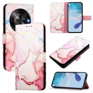 For ZTE Blade A75 5G / Nubia Focus PT003 Marble Pattern Flip Leather Phone Case(Rose Gold)