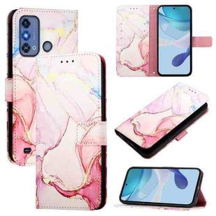 For ZTE Blade A53 Pro PT003 Marble Pattern Flip Leather Phone Case(Rose Gold)