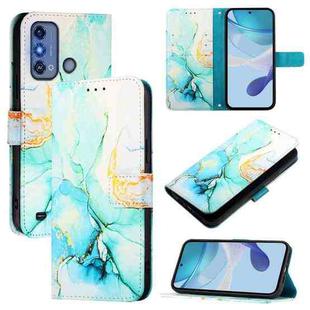 For ZTE Blade A53 Pro PT003 Marble Pattern Flip Leather Phone Case(Green)