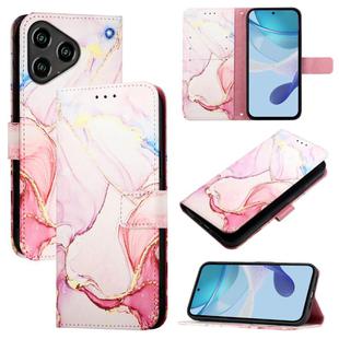 For ZTE Blade A76 4G PT003 Marble Pattern Flip Leather Phone Case(Rose Gold)