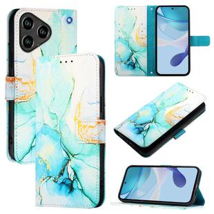 For ZTE Blade A76 4G PT003 Marble Pattern Flip Leather Phone Case(Green)