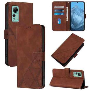 For Ulefone Note 14 Crossbody 3D Embossed Flip Leather Phone Case(Brown)