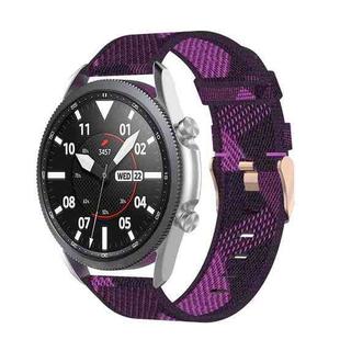 For Galaxy Watch 3 41mm Woven Nylon Watch Band, Size: Free Size 20mm(Purple)