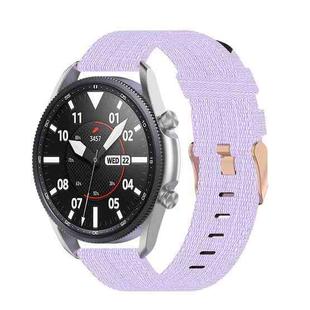 For Galaxy Watch 3 41mm Woven Nylon Watch Band, Size: Free Size 20mm(Light Purple)