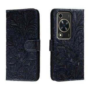 For Huawei Enjoy 70 Lace Flower Embossing Flip Leather Phone Case(Dark Blue)