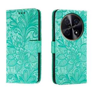 For Huawei Enjoy 70 Pro Lace Flower Embossing Flip Leather Phone Case(Green)