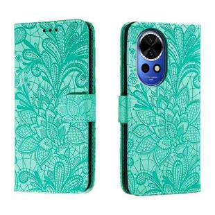 For Huawei Nova 12 Lace Flower Embossing Flip Leather Phone Case(Green)