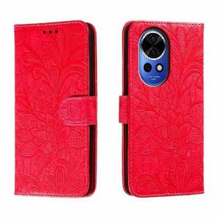For Huawei Nova 12 Lace Flower Embossing Flip Leather Phone Case(Red)