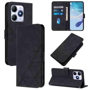 For Itel A90 Crossbody 3D Embossed Flip Leather Phone Case(Black)