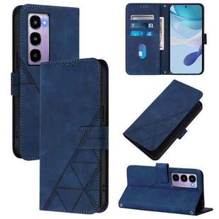 For Itel City 100 Crossbody 3D Embossed Flip Leather Phone Case(Blue)
