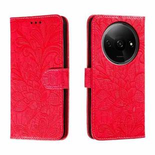For Xiaomi Redmi A3 Lace Flower Embossing Flip Leather Phone Case(Red)