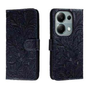 For Xiaomi Redmi Note 13 Pro 4G Lace Flower Embossing Flip Leather Phone Case(Dark Blue)