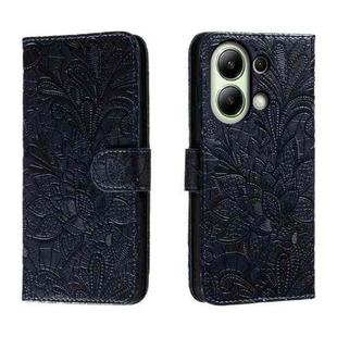 For Xiaomi Redmi Note 13 4G Lace Flower Embossing Flip Leather Phone Case(Dark Blue)