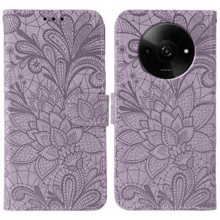 For Xiaomi Poco C61 4G Global Lace Flower Embossing Flip Leather Phone Case(Purple)