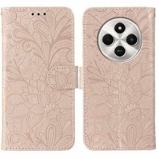 For Xiaomi Poco C75 4G / Poco M7 Lace Flower Embossing Flip Leather Phone Case(Rose Gold)