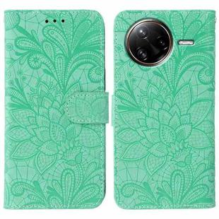 For Xiaomi Poco F7 Ultra / Redmi K80 Pro Lace Flower Embossing Flip Leather Phone Case(Green)