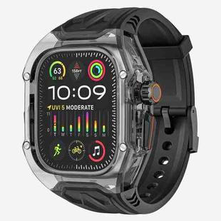 For Apple Watch Ultra 2 49mm Modified PC Hybrid TPU Watch Case Band(Black Clear Black)