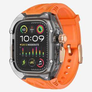 For Apple Watch Ultra 2 49mm Modified PC Hybrid TPU Watch Case Band(Orange Clear Black)