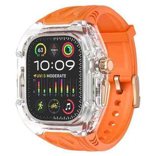 For Apple Watch Ultra 2 49mm Modified PC Hybrid TPU Watch Case Band(Orange Transparent)