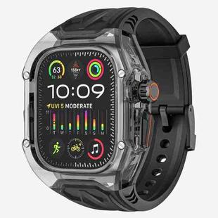 For Apple Watch Ultra 49mm Modified PC Hybrid TPU Watch Case Band(Black Clear Black)