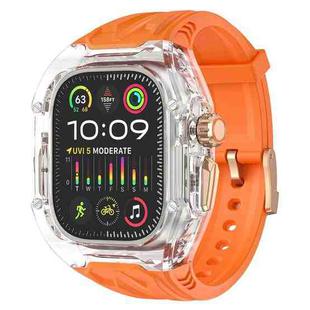 For Apple Watch Ultra 49mm Modified PC Hybrid TPU Watch Case Band(Orange Transparent)