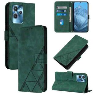 For Oukitel C32 Crossbody 3D Embossed Flip Leather Phone Case(Green)