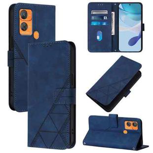 For Oukitel C33 Crossbody 3D Embossed Flip Leather Phone Case(Blue)