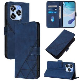 For Oukitel C50 Crossbody 3D Embossed Flip Leather Phone Case(Blue)