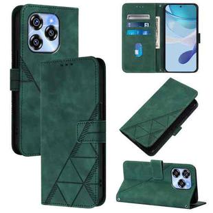 For Oukitel C50 Crossbody 3D Embossed Flip Leather Phone Case(Green)