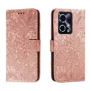 For Honor 90 GT Lace Flower Embossing Flip Leather Phone Case(Rose Gold)