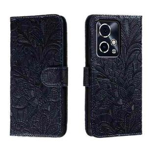 For Honor 90 GT Lace Flower Embossing Flip Leather Phone Case(Dark Blue)