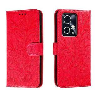 For Honor 90 GT Lace Flower Embossing Flip Leather Phone Case(Red)