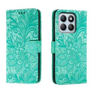 For Honor X8B Lace Flower Embossing Flip Leather Phone Case(Green)