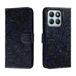 For Honor X8B Lace Flower Embossing Flip Leather Phone Case(Dark Blue)