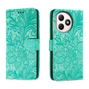 For Honor X50i+ Lace Flower Embossing Flip Leather Phone Case(Green)