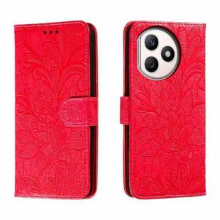 For Honor X50i+ Lace Flower Embossing Flip Leather Phone Case(Red)