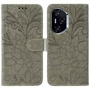 For Honor 400 Lace Flower Embossing Flip Leather Phone Case(Grey)
