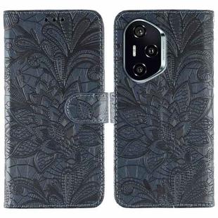 For Honor 400 Lace Flower Embossing Flip Leather Phone Case(Dark Blue)