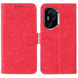 For Honor 400 Lace Flower Embossing Flip Leather Phone Case(Red)