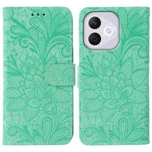 For Honor 400 Lite Lace Flower Embossing Flip Leather Phone Case(Green)