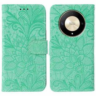 For Honor Magic6 Lite / X50 / X9b Lace Flower Embossing Flip Leather Phone Case(Green)